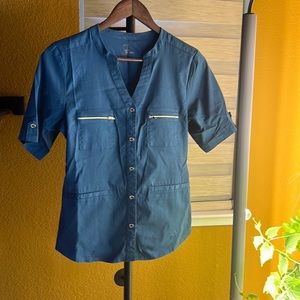 Jaanuu Caribbean Blue Scrub Shirt